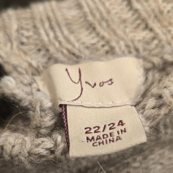 Yvos Cozy Cable Knit Short Sleeve Sweater Dress 79% Acrylic, 30% Alpaca. - Picture 2 of 16